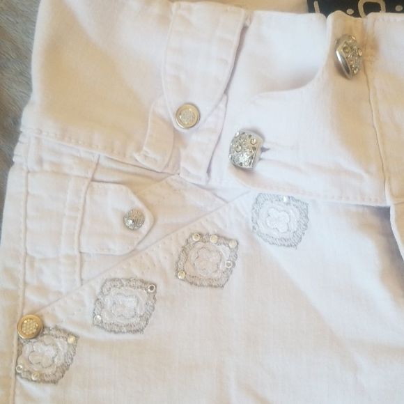 White Embellished Denim jeans - Picture 4 of 8